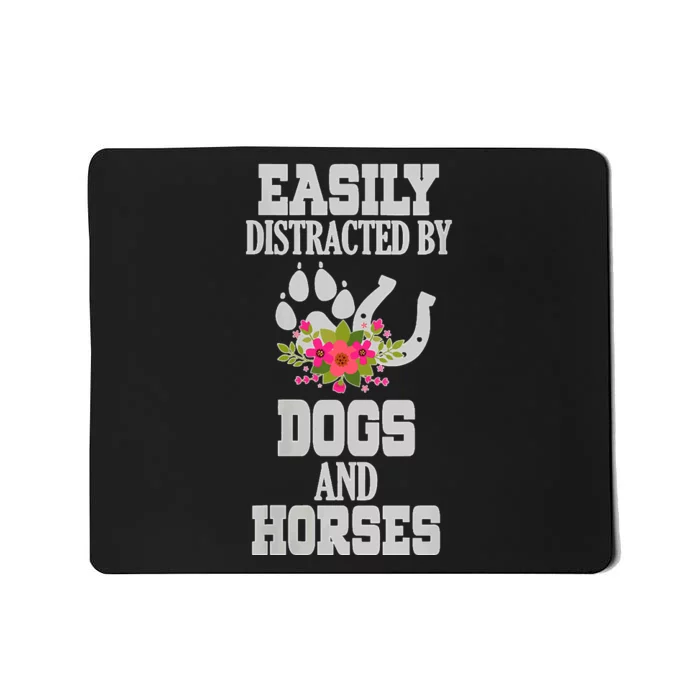 S Horse Dog Easily Distracted By Dogs And Horses V Neck Mousepad