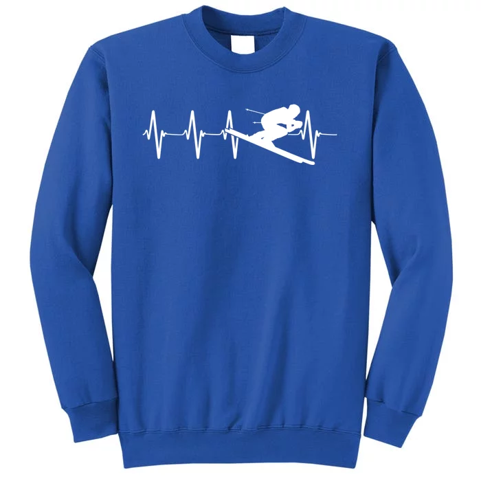 Ski Heartbeat Downhill Skiing Skier Gift Ski Bum Gift Sweatshirt