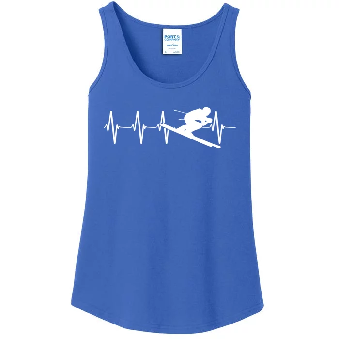 Ski Heartbeat Downhill Skiing Skier Gift Ski Bum Gift Ladies Essential Tank