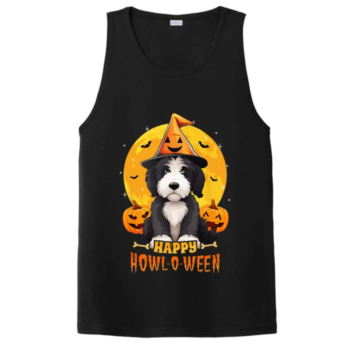 Sheepadoodle Halloween Dog Howl O Ween Funny Pet Performance Tank