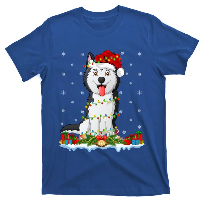 Siberian Husky Dog Xmas Lighting Siberian Husky Christmas Cute Gift T-Shirt