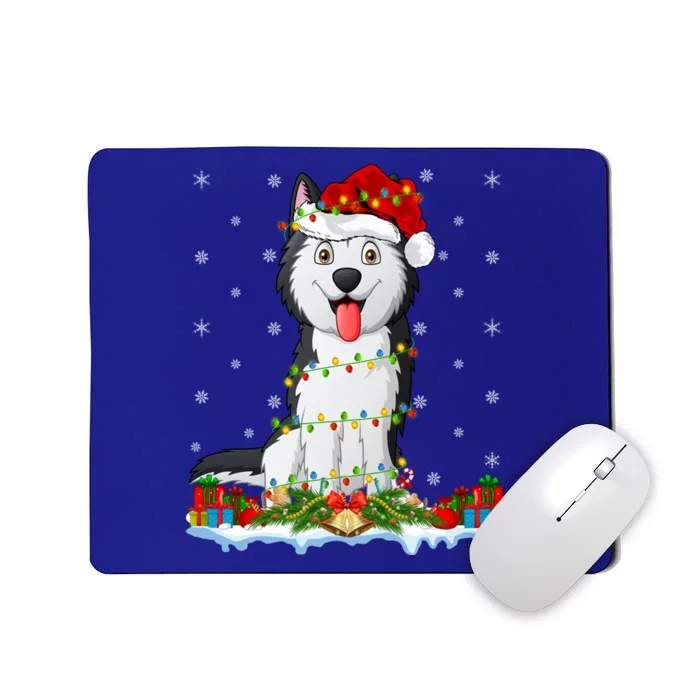 Siberian Husky Dog Xmas Lighting Siberian Husky Christmas Cute Gift Mousepad