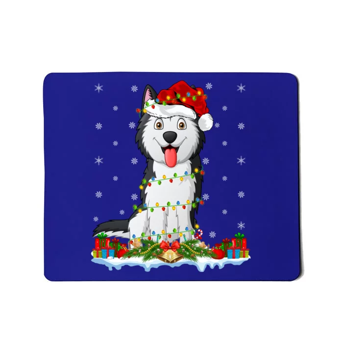 Siberian Husky Dog Xmas Lighting Siberian Husky Christmas Cute Gift Mousepad