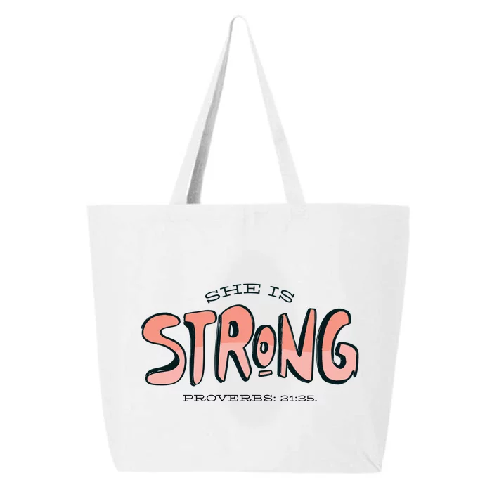 She Is Strong Bible Verse 25L Jumbo Tote