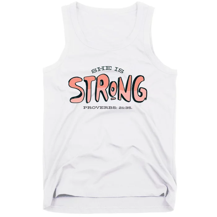 She Is Strong Bible Verse Tank Top