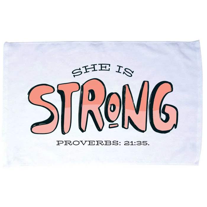 She Is Strong Bible Verse Microfiber Hand Towel