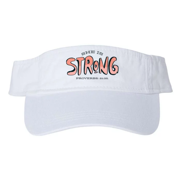 She Is Strong Bible Verse Valucap Bio-Washed Visor