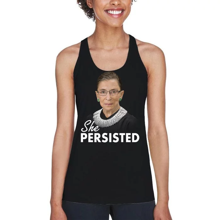 She Persisted RBG Ruth Bader Ginsburg Women's Racerback Tank