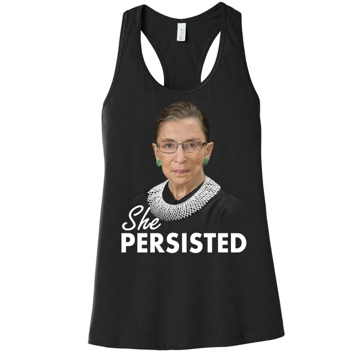 She Persisted RBG Ruth Bader Ginsburg Women's Racerback Tank