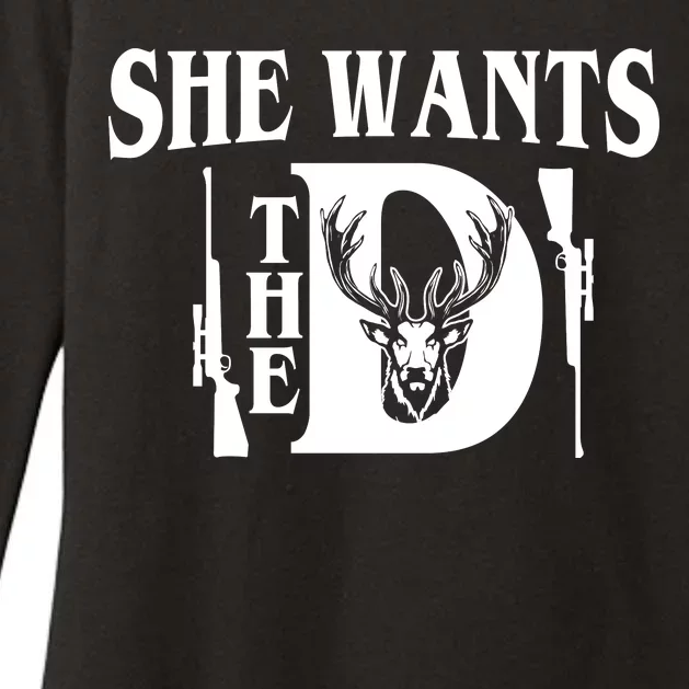 She Wants the D Hunting Womens CVC Long Sleeve Shirt