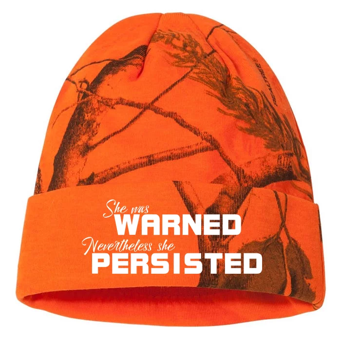 She Was Warned Nevertheless, She Persisted. Protest Kati - 12in Camo Beanie