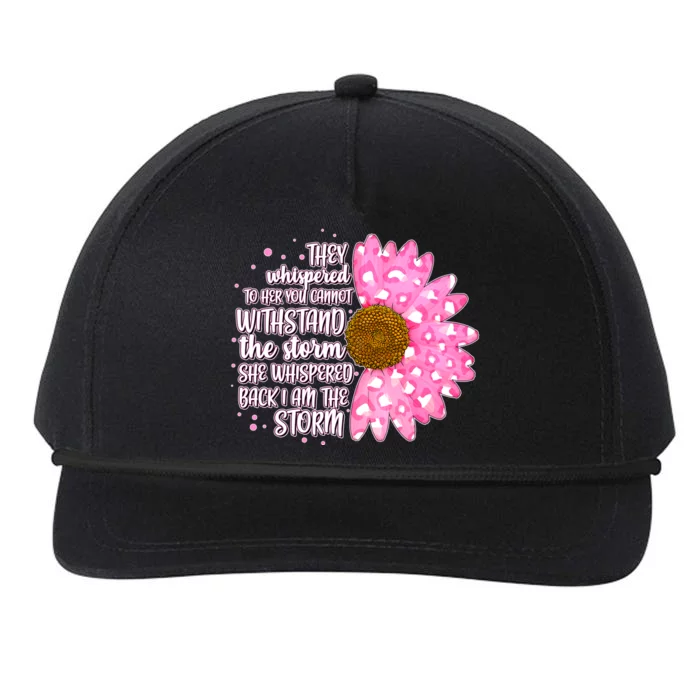 She Whispers Back I Am The Storm Pink Flower Snapback Five-Panel Rope Hat