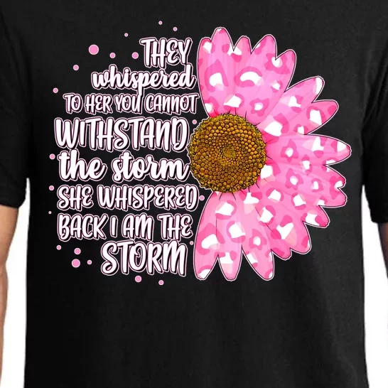 She Whispers Back I Am The Storm Pink Flower Pajama Set