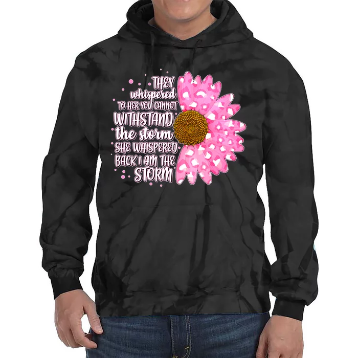 She Whispers Back I Am The Storm Pink Flower Tie Dye Hoodie