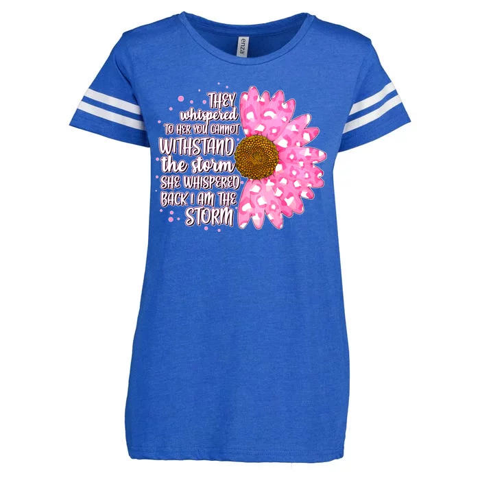 She Whispers Back I Am The Storm Pink Flower Enza Ladies Jersey Football T-Shirt