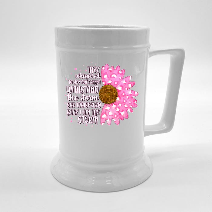 She Whispers Back I Am The Storm Pink Flower Front & Back Beer Stein