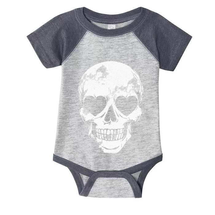 Skull Heart Eyes Lazy Halloween Costume Cute Skeleton Bones Infant Baby Jersey Bodysuit