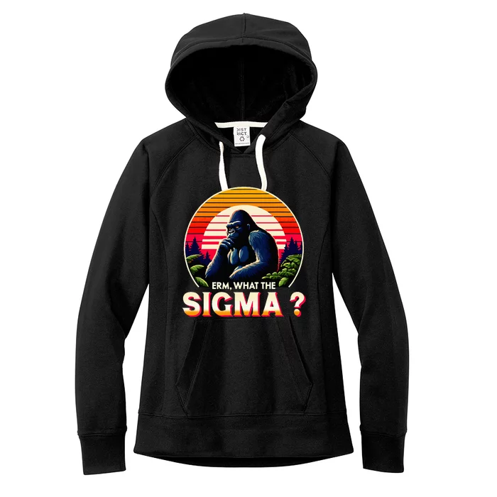 Sarcastic Humor Erm What The Sigma Funny Ironic Women's Fleece Hoodie