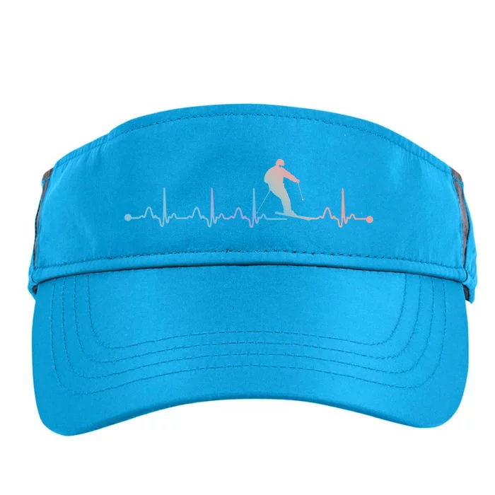 Skiing Heartbeat Ekg Pulse Skier Lover Cute Gift Adult Drive Performance Visor