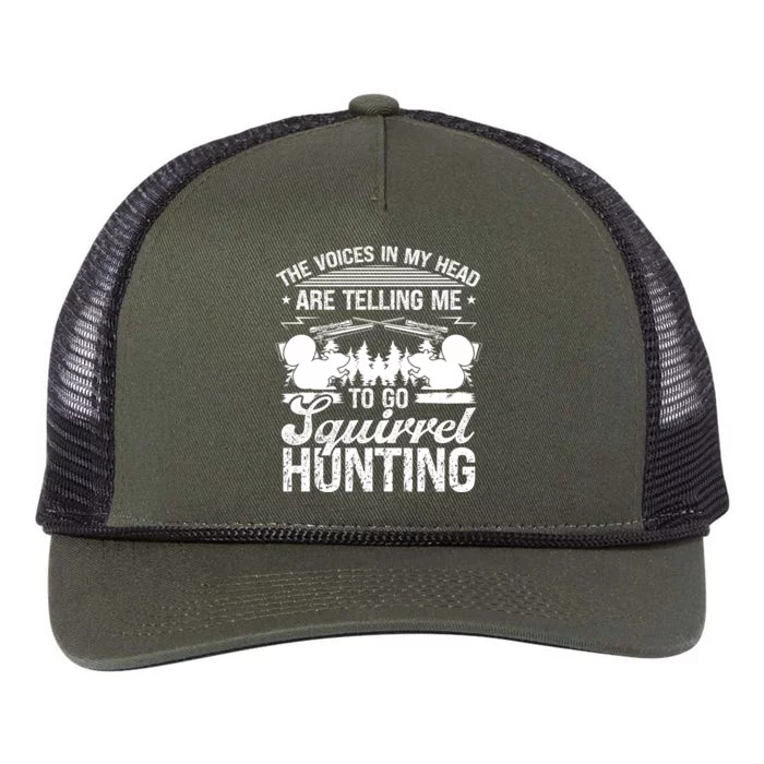 Squirrel Hunting Essential Voices In My Head Squirrel Hunter Cool Gift Retro Rope Trucker Hat Cap