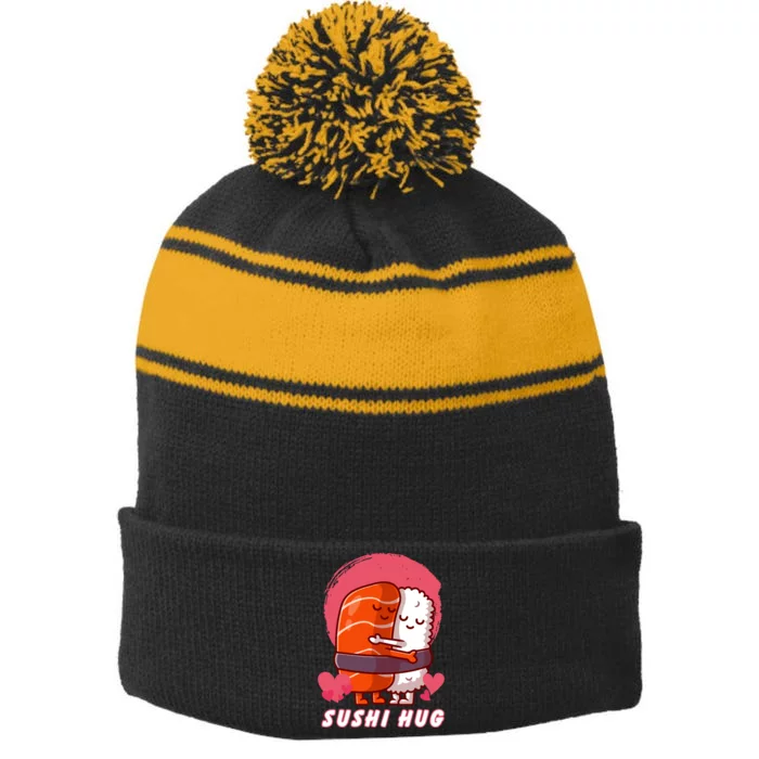 Sushi Hug Essential Stripe Pom Pom Beanie