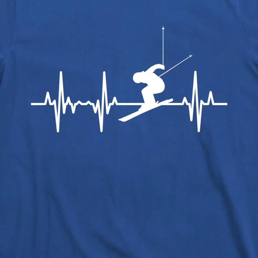 Ski Heartbeat Ecg Skiing Coach Gift T-Shirt