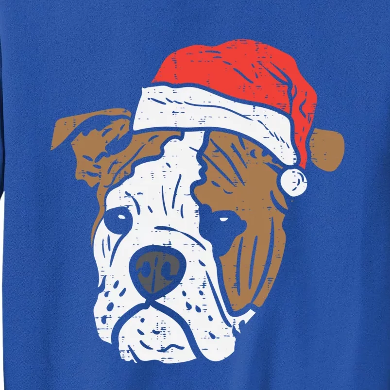 Santa Hat English Bulldog Christmas Pet Dog Lover Owner Xmas Funny Gift Sweatshirt