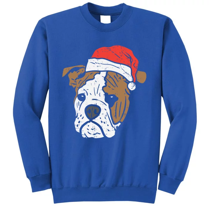 Santa Hat English Bulldog Christmas Pet Dog Lover Owner Xmas Funny Gift Sweatshirt