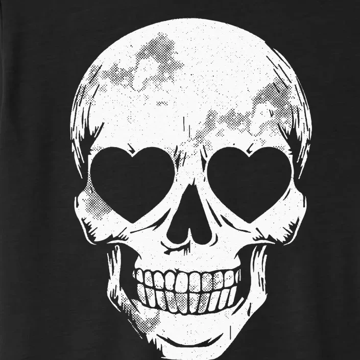 Skull Heart Eyes Lazy Halloween Costume Cute Skeleton Bones ChromaSoft Performance T-Shirt