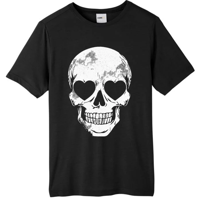 Skull Heart Eyes Lazy Halloween Costume Cute Skeleton Bones ChromaSoft Performance T-Shirt