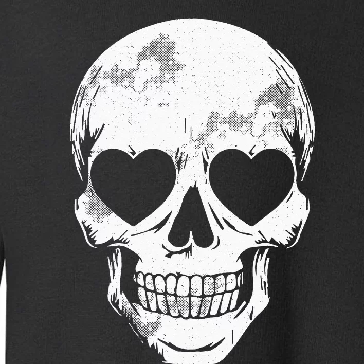 Skull Heart Eyes Lazy Halloween Costume Cute Skeleton Bones Toddler Sweatshirt