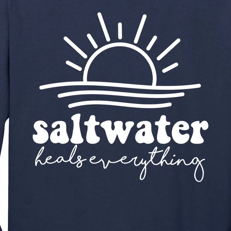 Saltwater Heals Everything Sunset Tall Long Sleeve T-Shirt