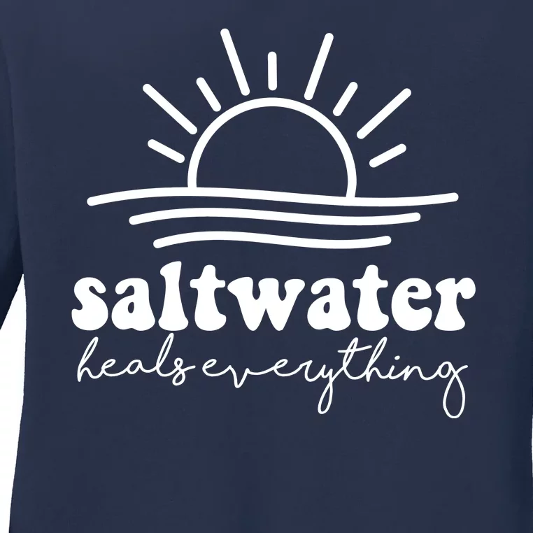 Saltwater Heals Everything Sunset Ladies Long Sleeve Shirt