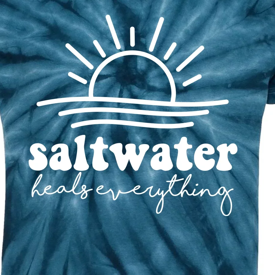 Saltwater Heals Everything Sunset Kids Tie-Dye T-Shirt