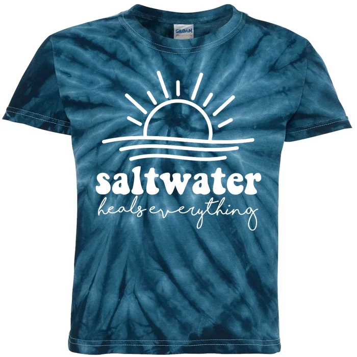 Saltwater Heals Everything Sunset Kids Tie-Dye T-Shirt