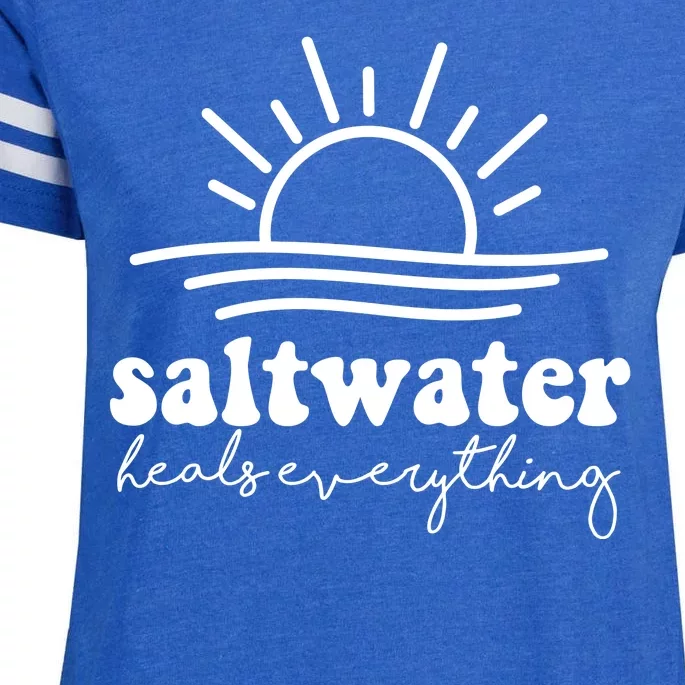 Saltwater Heals Everything Sunset Enza Ladies Jersey Football T-Shirt