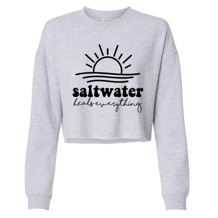 Saltwater Heals Everything Sunset Cropped Pullover Crew