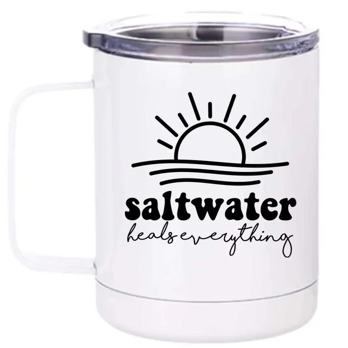 Saltwater Heals Everything Sunset Front & Back 12oz Stainless Steel Tumbler Cup