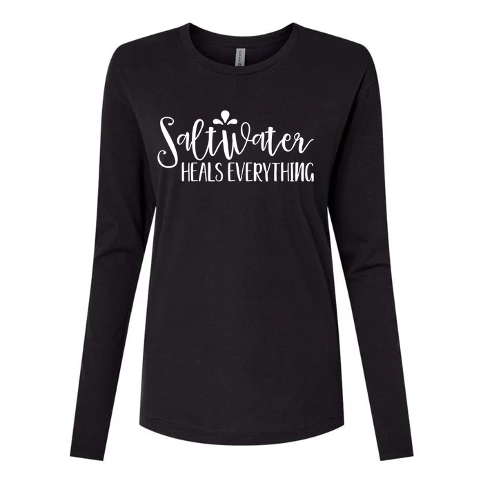 Saltwater Heals Everything Gift Womens Cotton Relaxed Long Sleeve T-Shirt