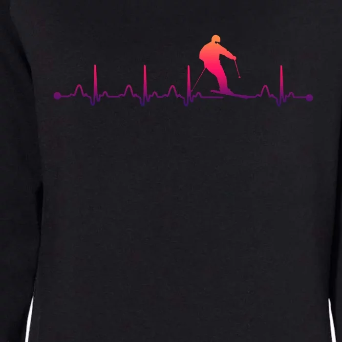 Skiing Heartbeat Ekg Skiing Coach Gift Womens California Wash Sweatshirt