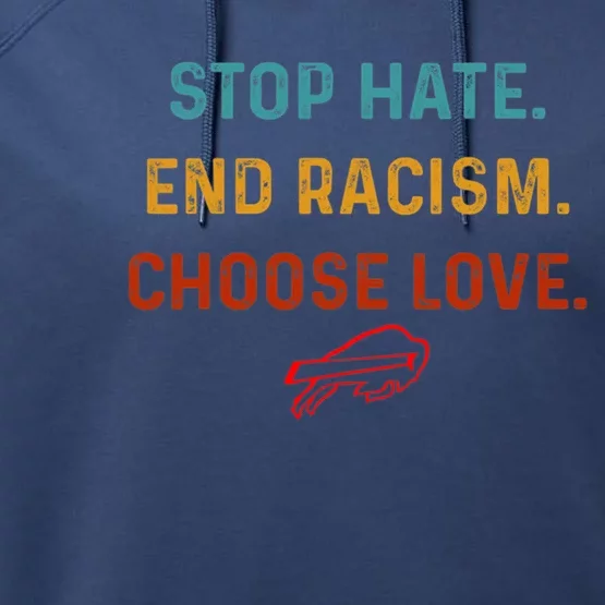 Stop Hate End Racism Choose Love Performance Fleece Hoodie