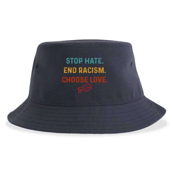 Stop Hate End Racism Choose Love Sustainable Bucket Hat