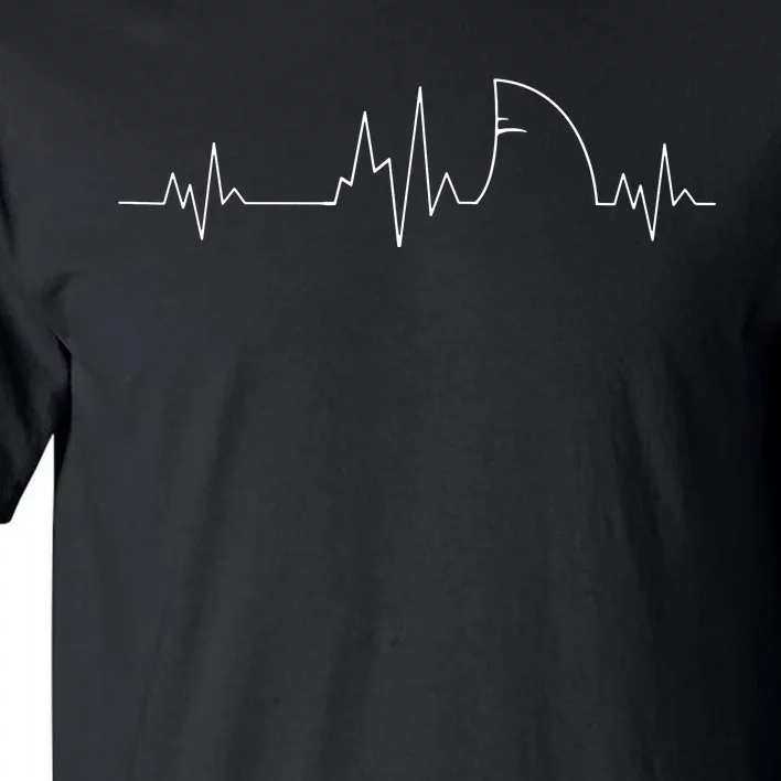 Shark Heartbeat EKG Funny Fish Fin Pulse Ocean Animal Lovers Tall T-Shirt