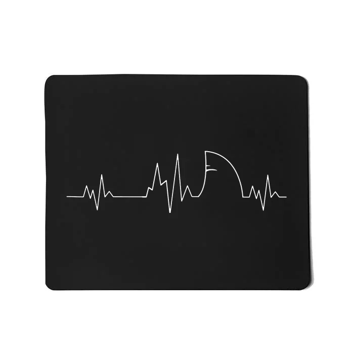 Shark Heartbeat EKG Funny Fish Fin Pulse Ocean Animal Lovers Mousepad