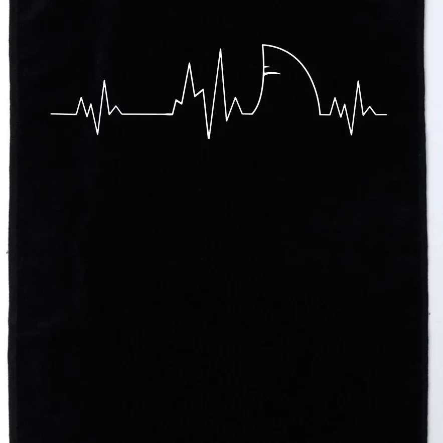 Shark Heartbeat EKG Funny Fish Fin Pulse Ocean Animal Lovers Platinum Collection Golf Towel