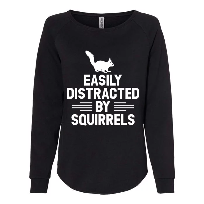 Squirrel Hunter Easily Distracted By Squirrel Hunting Gift Womens California Wash Sweatshirt