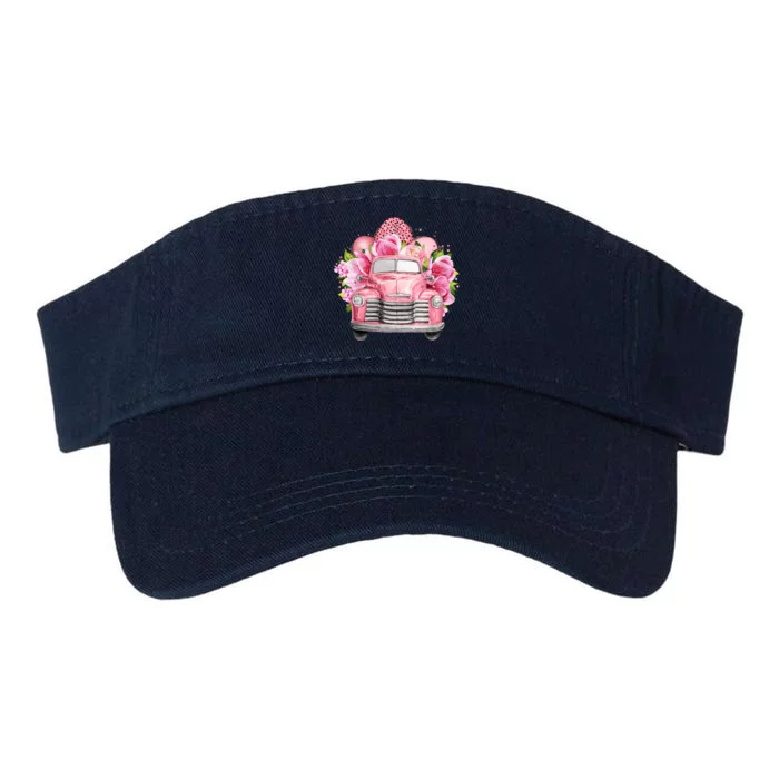 Spring Happy Easter Pink Vintage Truck Valucap Bio-Washed Visor