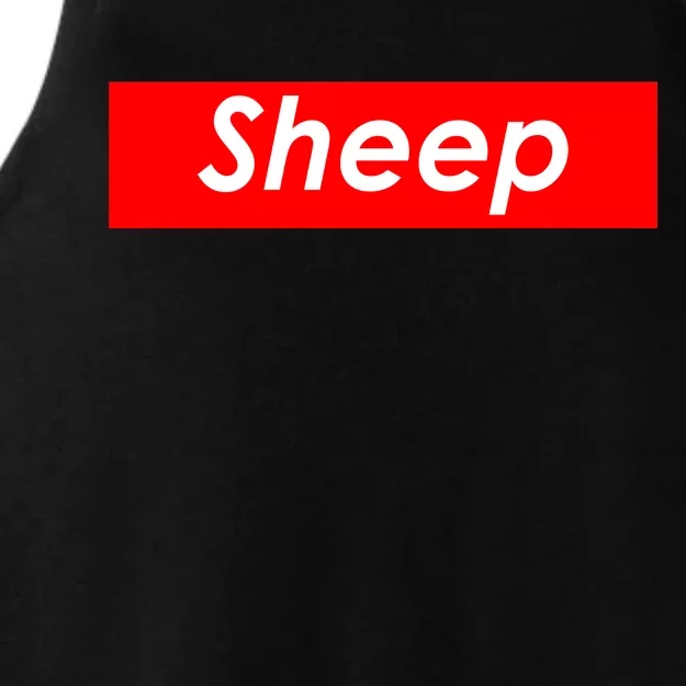 Sheep Red Box Logo Ladies Tri-Blend Wicking Tank