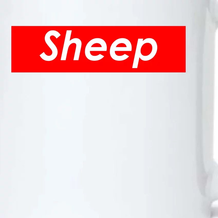 Sheep Red Box Logo Black Color Changing Mug