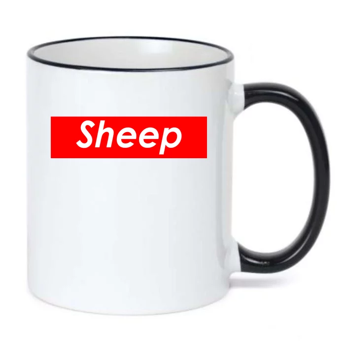 Sheep Red Box Logo Black Color Changing Mug